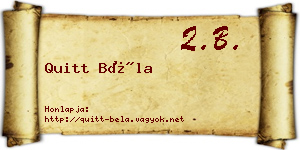 Quitt Béla névjegykártya